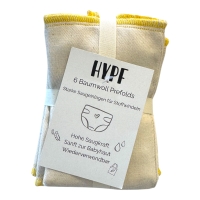 Hypf Prefold 100% Baumwolle - 6er Pack Newborn 28x30cm