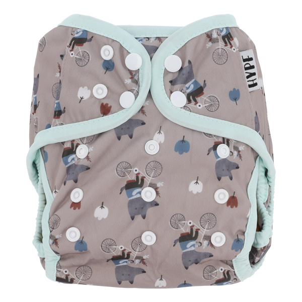 Hypf Überhose One Size Snaps Wolf on Bike