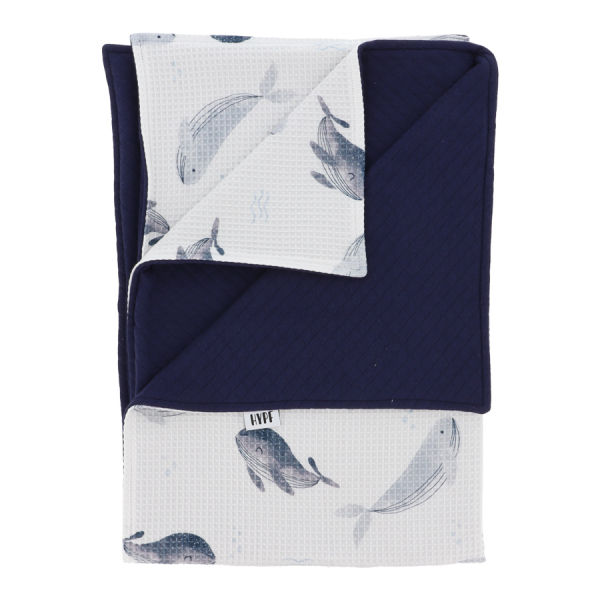 Hypf Babydecke Waffel Wale - Navy