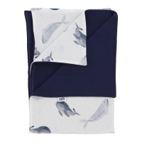 Hypf Babydecke Waffel Wale - Navy