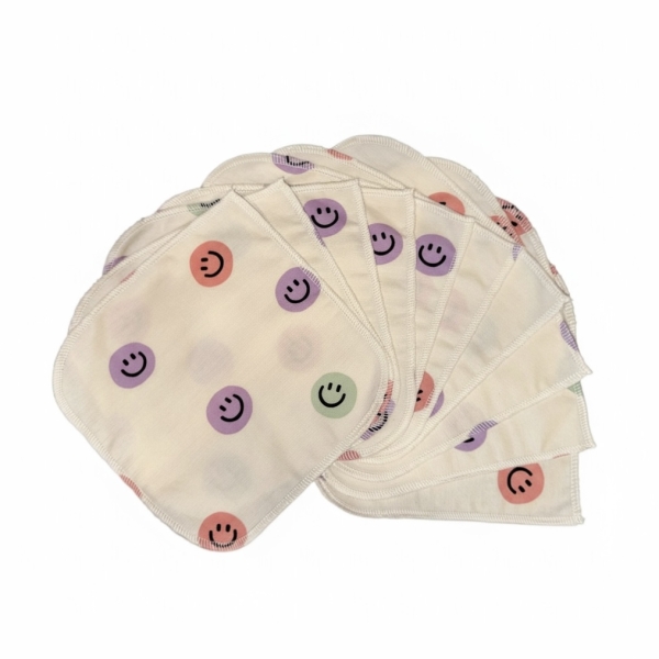 Hypf - Flanell Feuchttücher 10 Stk.- Happy Faces